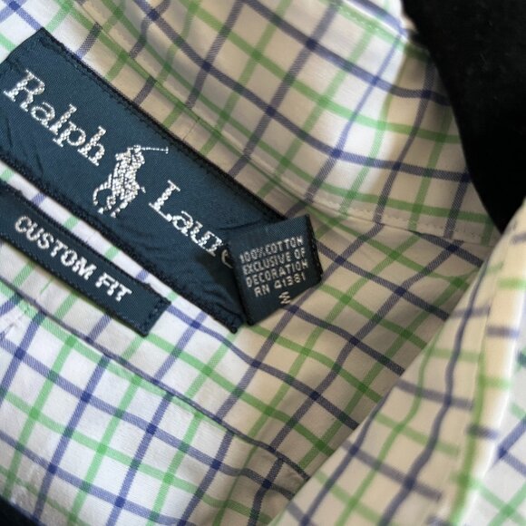 Ralph Lauren Polo Long Sleeve Button Down Shirt Mens Custom Fit Green Size XL - Picture 10 of 10